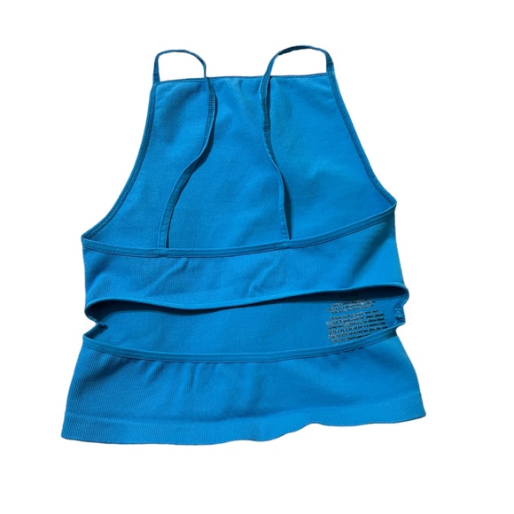 Free People Movement Tighten Up Keyhole Long Tank Top Blue NWOT - Picture 5 of 6